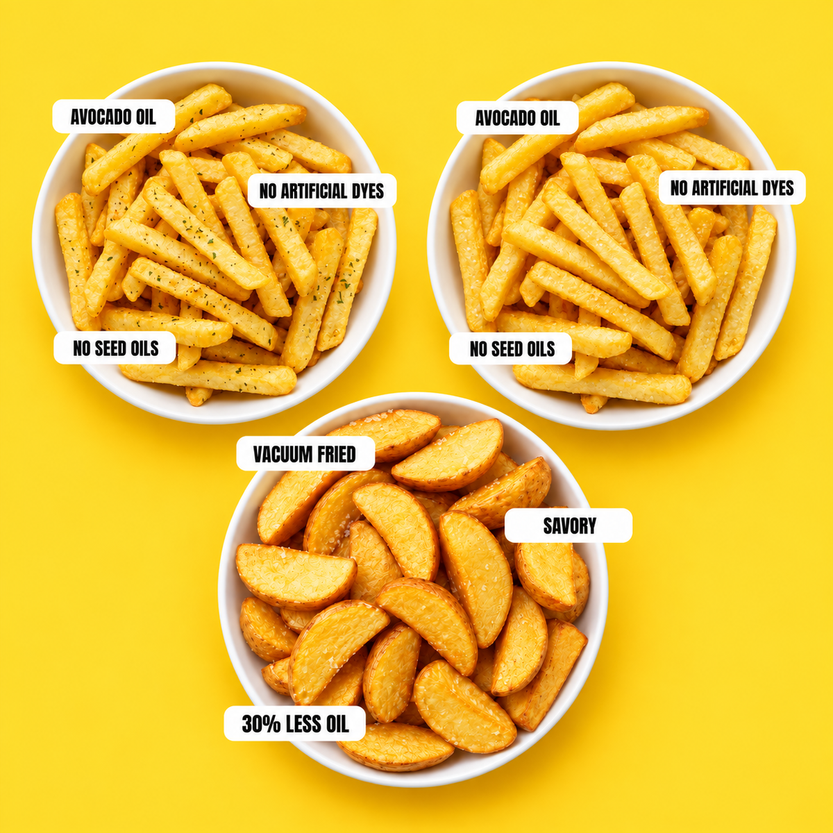 3-Pack Assorted Vacuum fried potatoes
